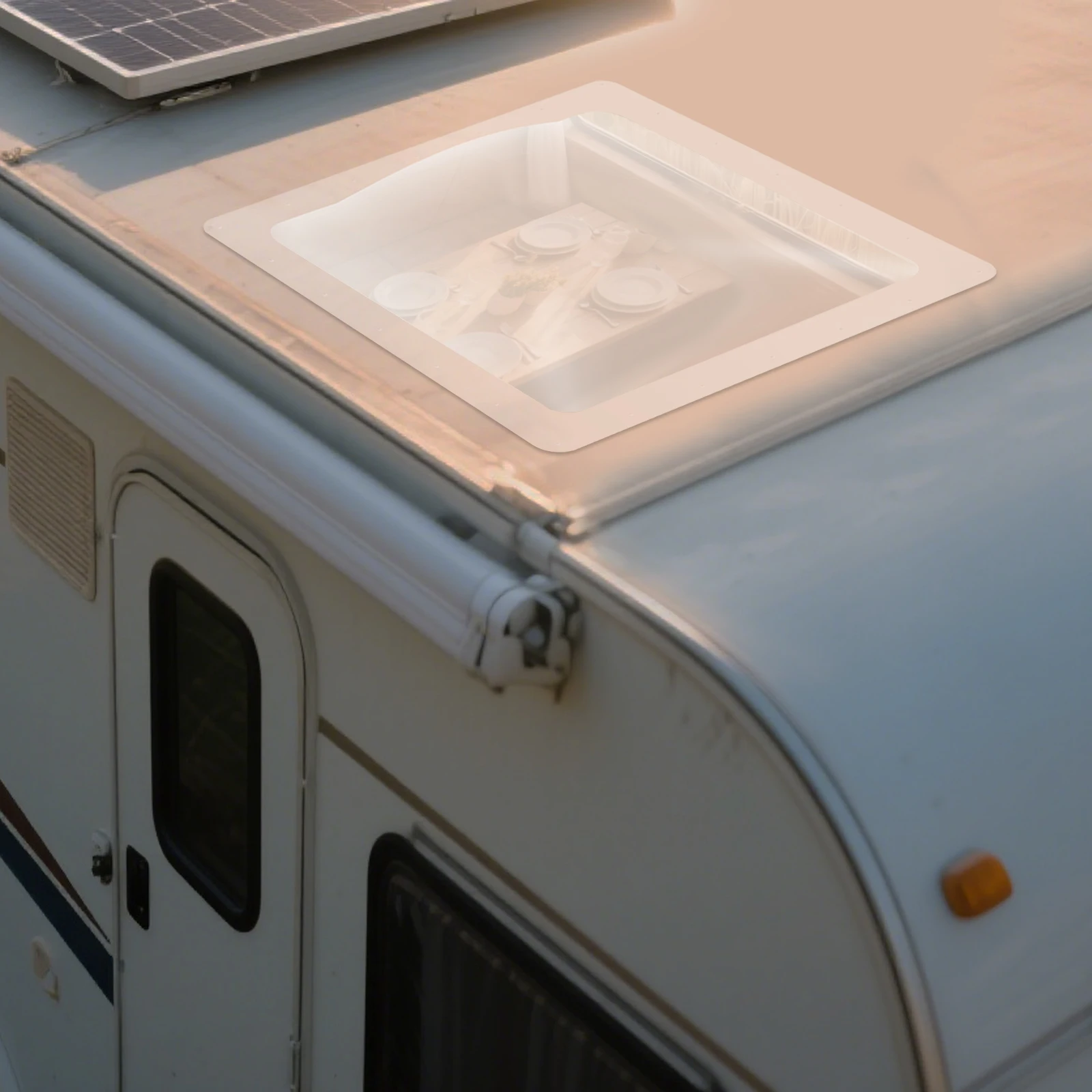 RV كوة القبة الخارجية استبدال جزء مادة الكمبيوتر مقاومة للأشعة فوق البنفسجية 26*26 بوصة العالمي صالح لسقف تخييم متنقل #4