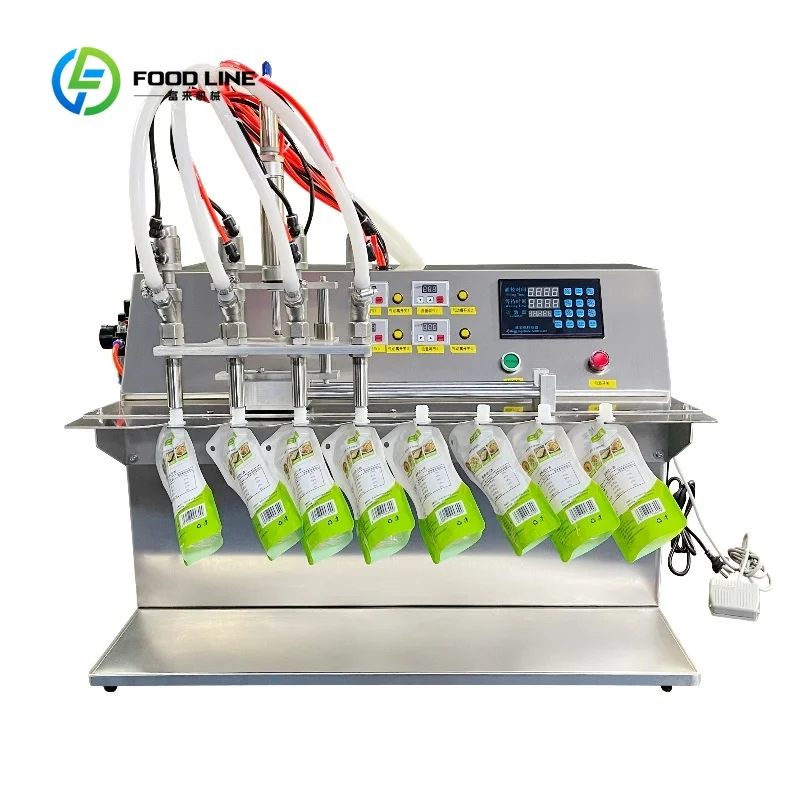 Customized High Temperature and Viscous Liquid Spout Pouch Filling Machine for Juice Beverage Liquid Packaging Liquid Filler