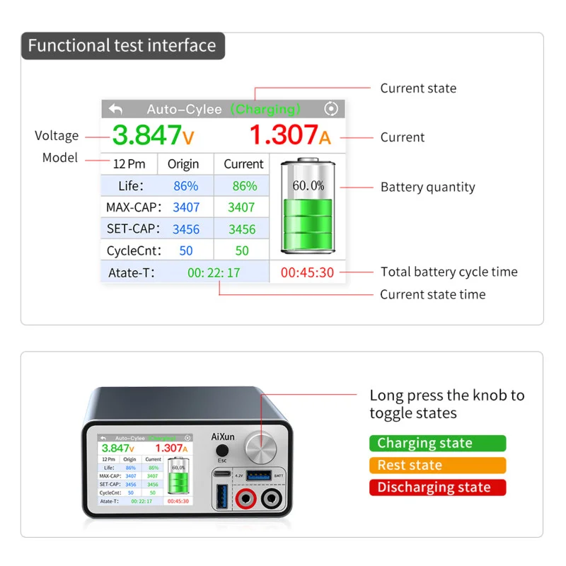 

Aixun P2408S Battery Calibration Module for iPhone 11-13promax for P2408S P3206 Battery Connecting With Intelligent Power Supply