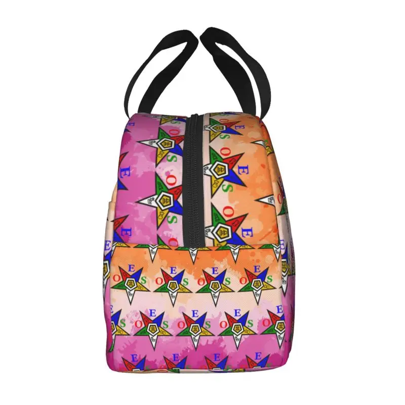 Custom Order Of The Eastern Star Logo OES Lunch Bag Men Women Thermal Cooler Insulated Lunch Boxes for Adult Office