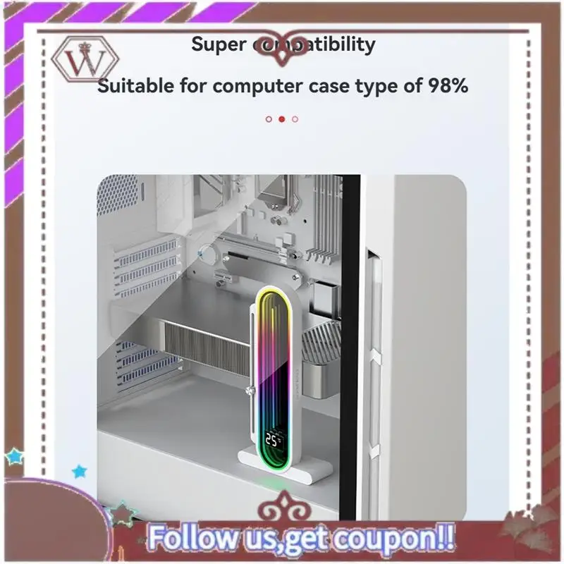 ABBG-Graphics Card Anti-Sag Bracket With ARGB Sync Temperature Display Adjustable Height, 5V 3Pin A