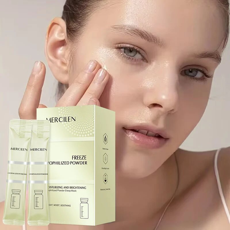 MERCILEN Freeze-Dried Powder Hydrating, Brightening, Firming Sleeping Mask 4g x 20 packs, moisturizes and brightens facial skin, deeply cleanses and evens out skin tone, improves dull skin tone, makes skin look younger, suitable for all skin types, a must-have for travel