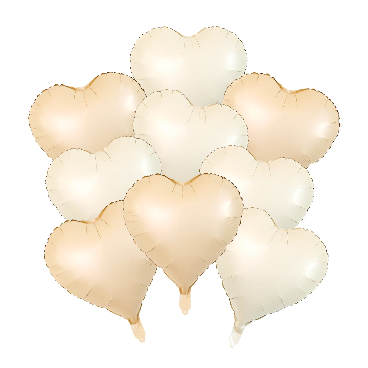 10pcs Caramel Cream Heart Shaped Balloons, Birthday, Wedding, Engagement, Anniversary, Valentine's Day, Love Party Decorations