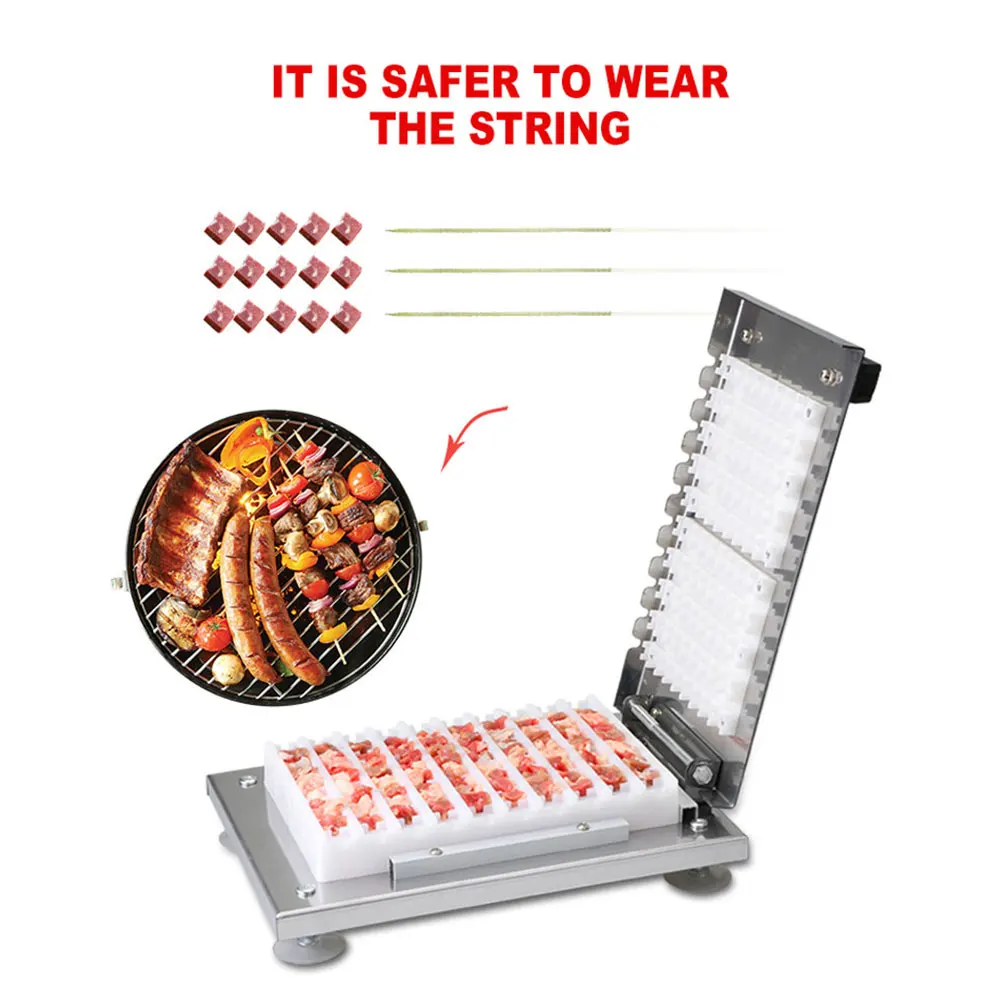 Kommerzielle Edelstahl Grill Fleisch Spieß Maschine Manuelle Fleisch Spieß Maschine Edelstahl Penetrator