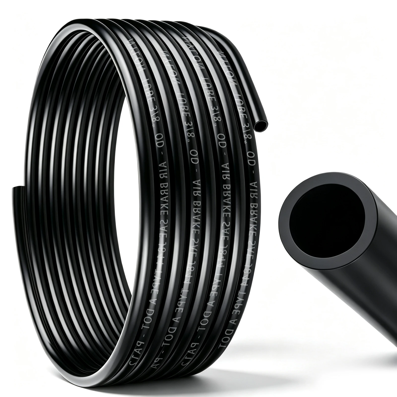 32.8FT 1/4 DOT Air Line SAE J844 PA12 Nylon Air Hose with Cutter 1/4” OD Pneumatic Tubing DOT Approved 1/4 Air Brake Hose