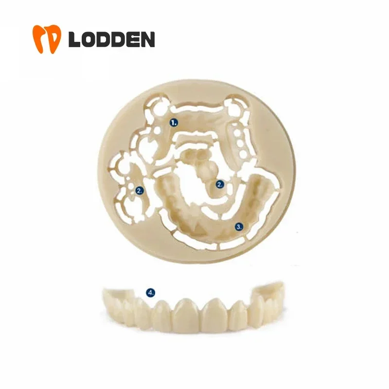 LODDEN Flexible PMMA Block Dental Lab Resin Materials High-Quality for CAD/CAM 98mm System Transparent Elastic Dentist Materials