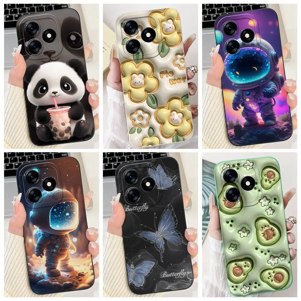 Soft Silicone Back Cover For Tecno Spark 10 10C 10 Pro Bumper Cartoon Panda Astronaut Cute Painting Tecno KI5k KI5m KI7 KI5q