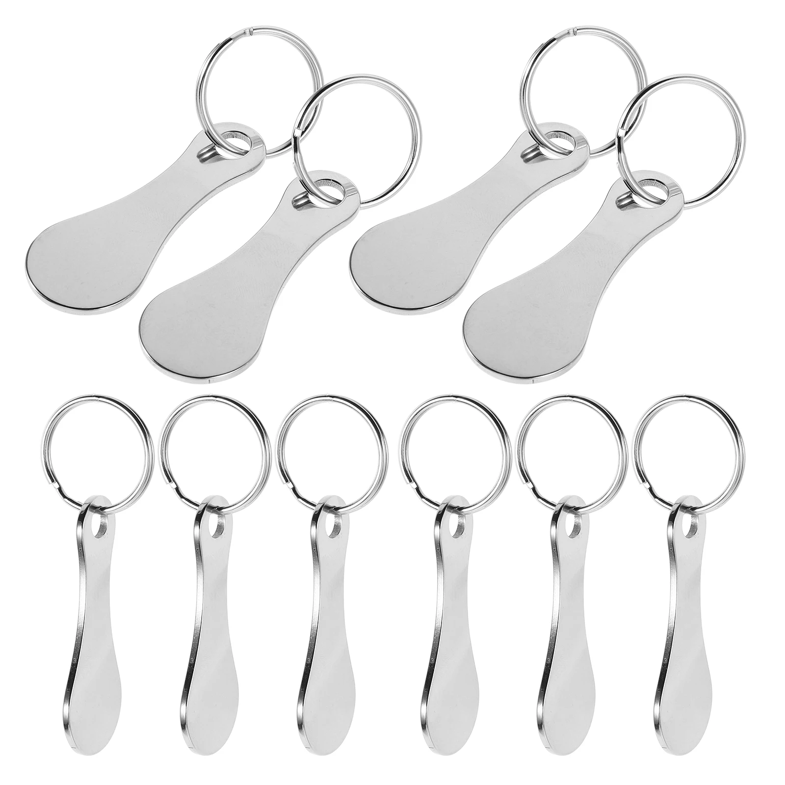 

10pcs Supermarket Token Pendant Grocery Trolley Removers Portable Shopping Stainless Steel Keychain Bag Charms Shopping Cart