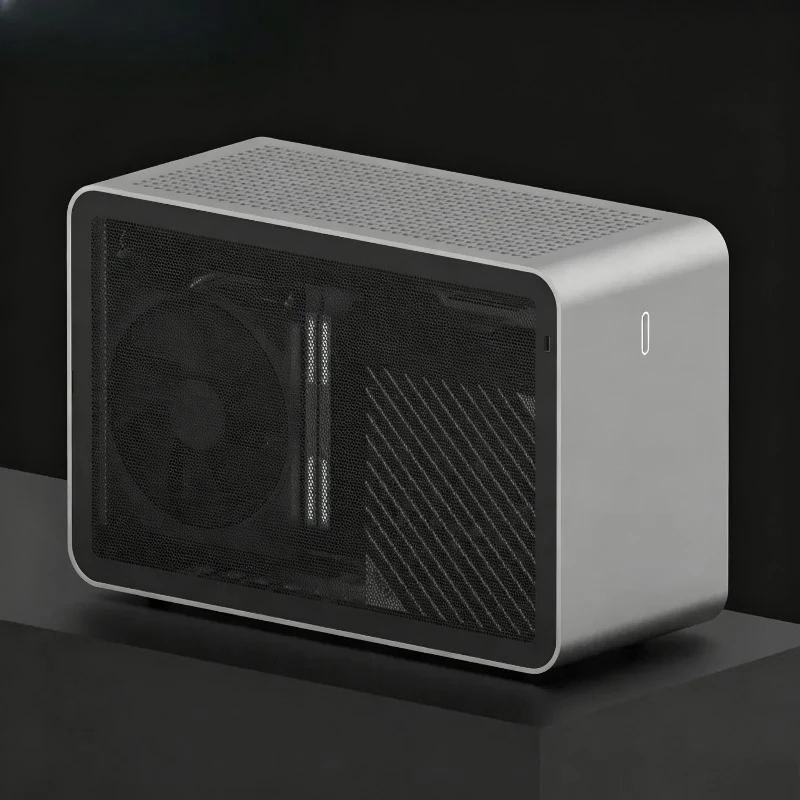 Portable Handheld A4 ITX Mini PC Case Aluminum Alloy CNC Machined Small Form Factor Mesh Cooling Chassis