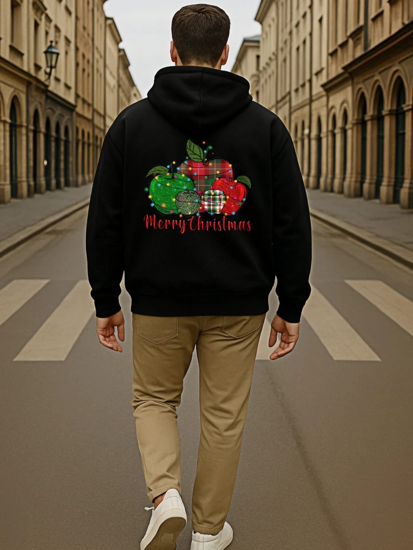 هوديي جرافيك للرجال، أبل - سويت شيرت كاجوال بغطاء للرأس مطبوع للرجال، قماش ناعم، للارتداء اليومي