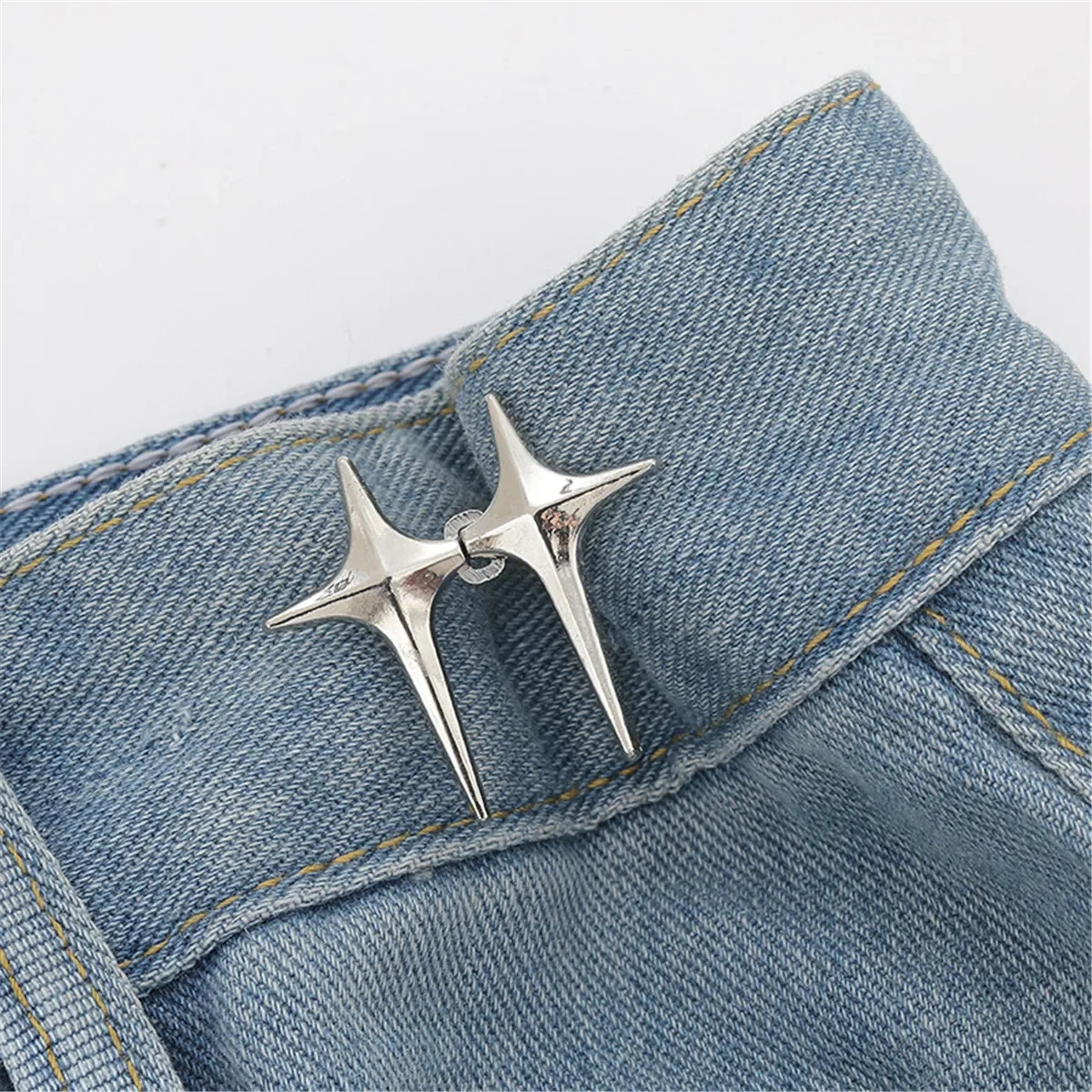 1 paar Jeans Knop Verstelbare Clips voor Broek Rokken Taille Spanner Gesp Drukknoop Richter Broek Pin Intrekbare Knop - afbeelding 1