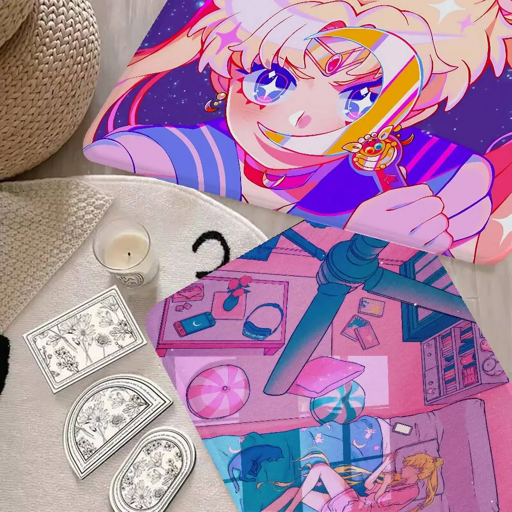 Magical Girl Anime S-Sailor M-Moon Entrance Door Mat Nordic Style Home Doormat Bathroom-Toilet Mats Bedroom Hotel Decor Mat