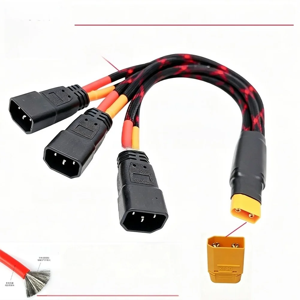 For xt90 Male Female Silicone Cable 0.5 Meter with 3-Pin Straight Socket for High Current for e-bike Power Distribution