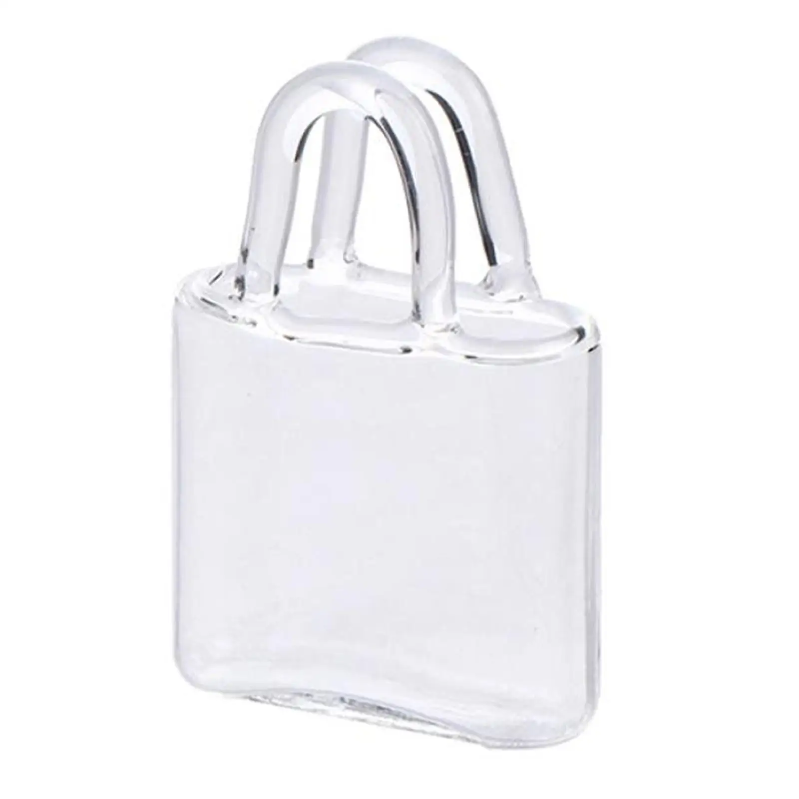 حقيبة يد صغيرة لبيت الدمى الزجاجي مزهرية شفافة ملحقات ديكور بيت الدمى لهدايا العطلات