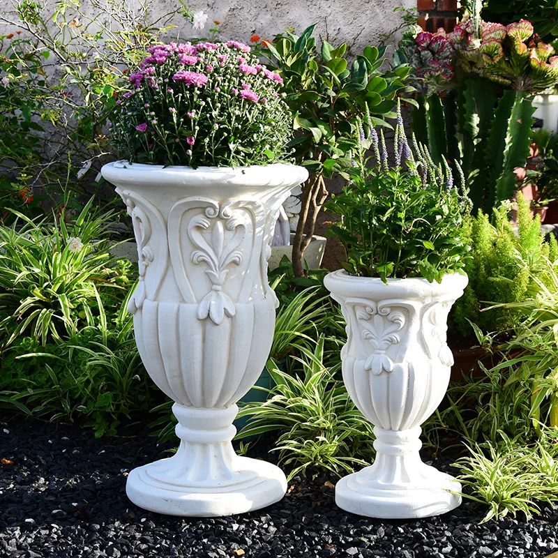 HYS European tall large flower pot decoration garden courtyard outdoor villa retro landscaping ornament wedding road guide