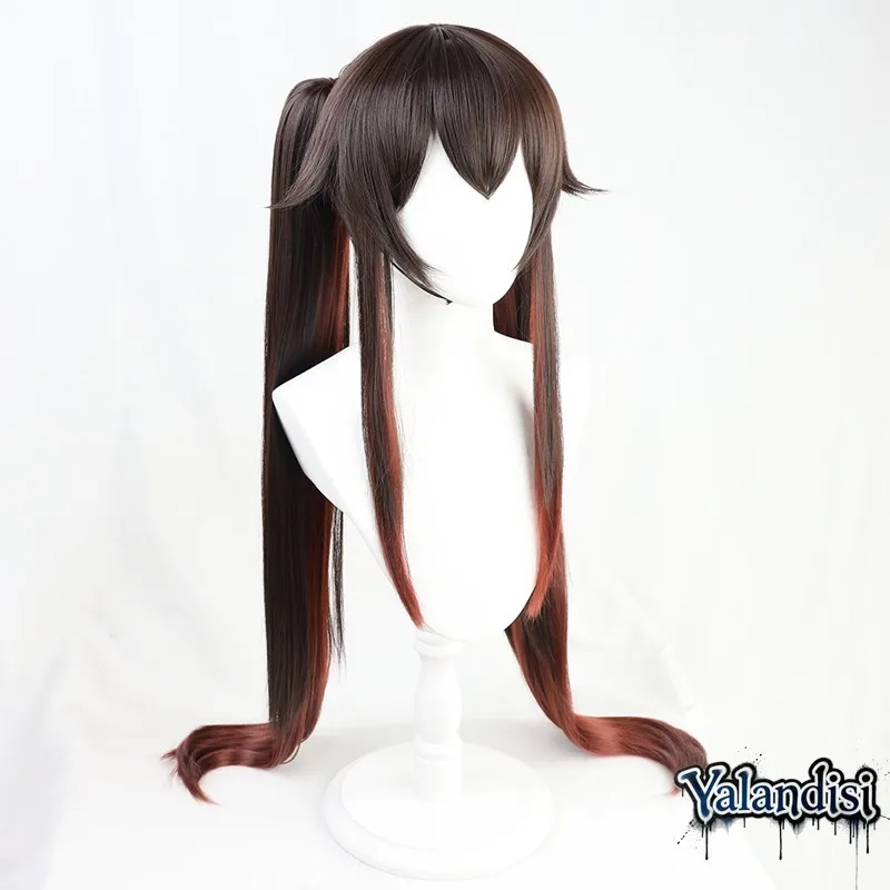 Yalandisi& Genin Impact Hu Tao Cosplay Wig Adient Color Fake Hair Scalp Top Loween Prop Costume Simulation Ancient Chinese Sle