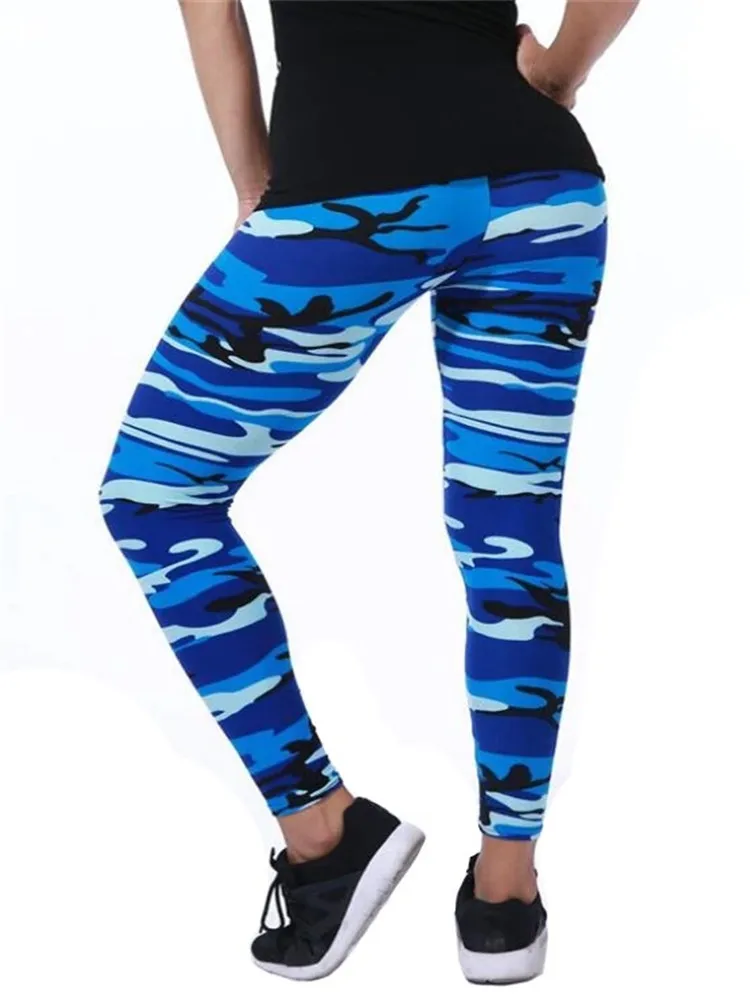 VISNXGI Push Up Leggings Women\'s Clothing Camouflage Workout Pants Printing Elasticity Fitness Casual Solid Polyester Jeggings