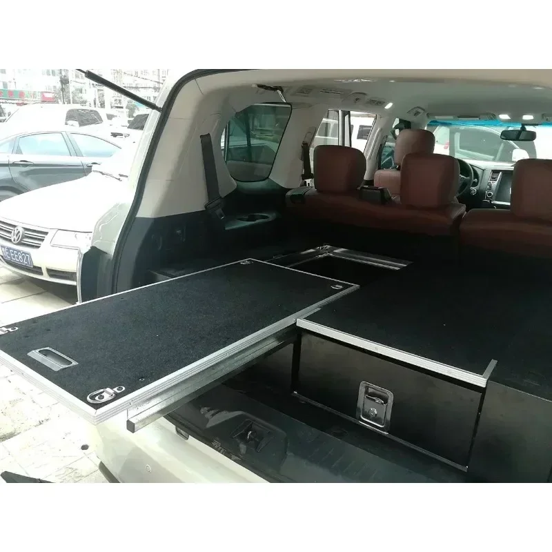 Car Cargo Storage Box Overlanding Drawer System with Fridge Slide for Nissan Patrol Y61 Y62