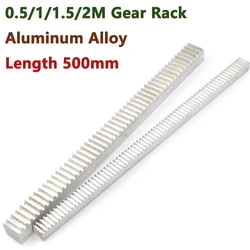 1pcs Aluminum Alloy Gear Rack 0.5/1/1.5/2 Module Straight Teeth Drive Rack Guide Length 500mm 8x10-25x25 Spur Gear Rack