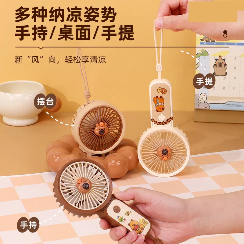 الحد الأدنى المخفية حامل سطح المكتب المحمولة مروحة صغيرة ثلاث سرعات عالية طاقة الرياح طالب الصيف السفر مروحة محمولة