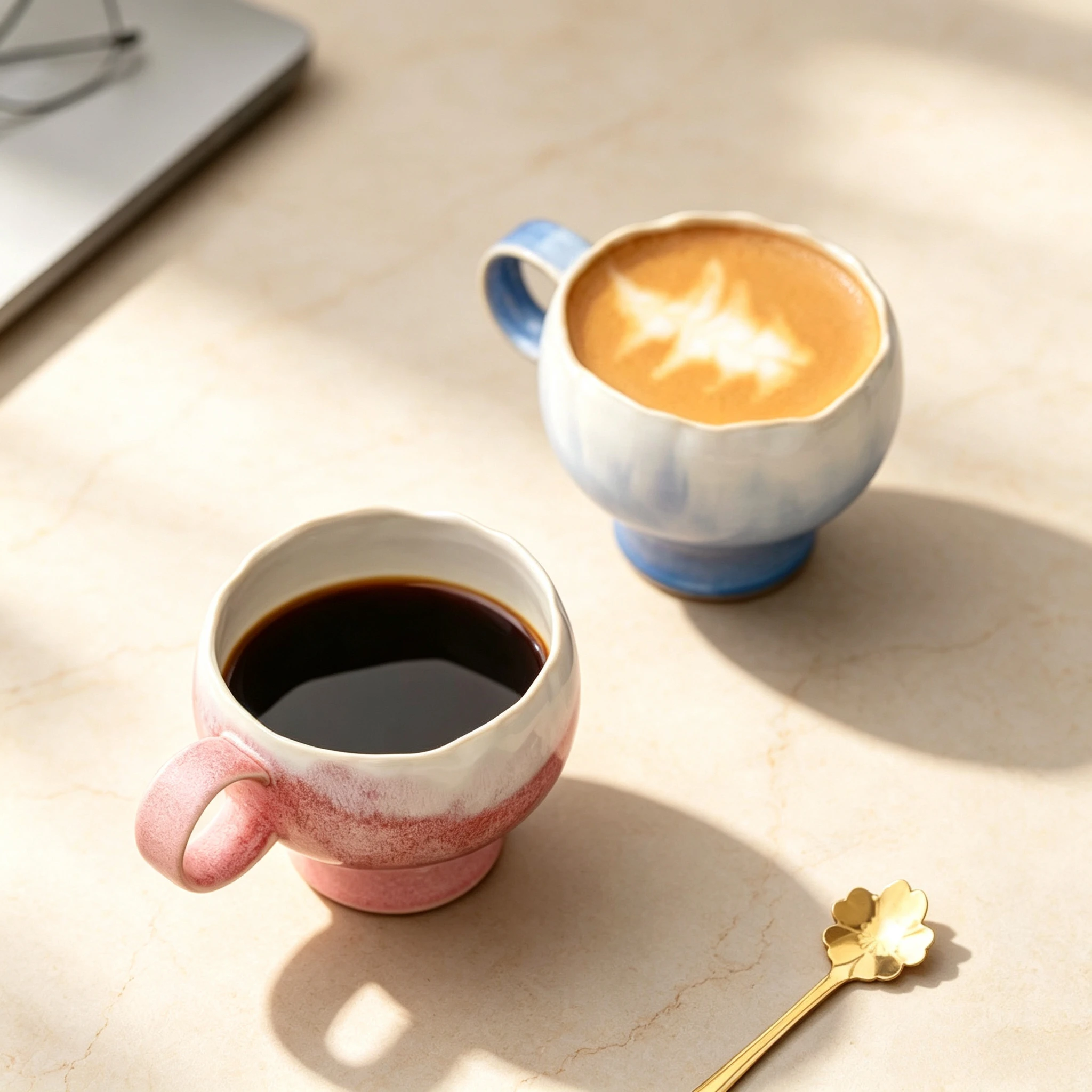 Ceramic gradual change blue red glaze coffee cup home office high value mug exquisite breakfast afternoon teacup latte