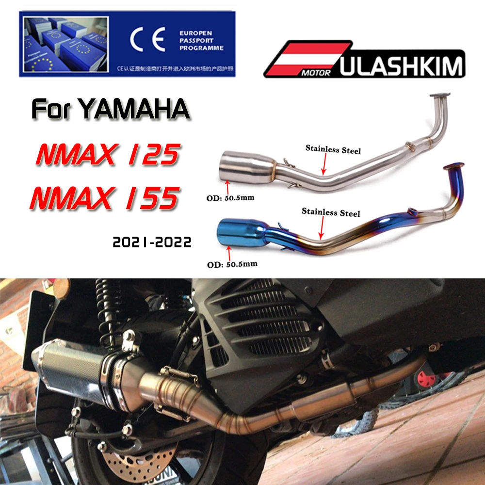 NMAX155 Motorcycle Exhaust Pipe Scooter Front Stainless Steel Slip On For YAMAHA NMAX 155 N MAX 155 2015-2019 2021-2022