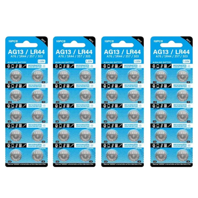 10/20/40PCS AG13 LR44 A76 Button Cell Coin Alkaline Battery 1.5V SR44SW Pila For Watches Toys No Mercury Lithium Battery Pack