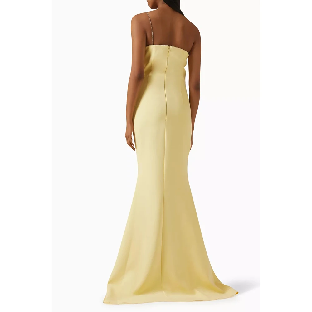 ABITO FORU Abiti da sera classici Jersey per abito da ballo monospalla lungo fino al pavimento Sirena di cristallo Abiti da festa personalizzati