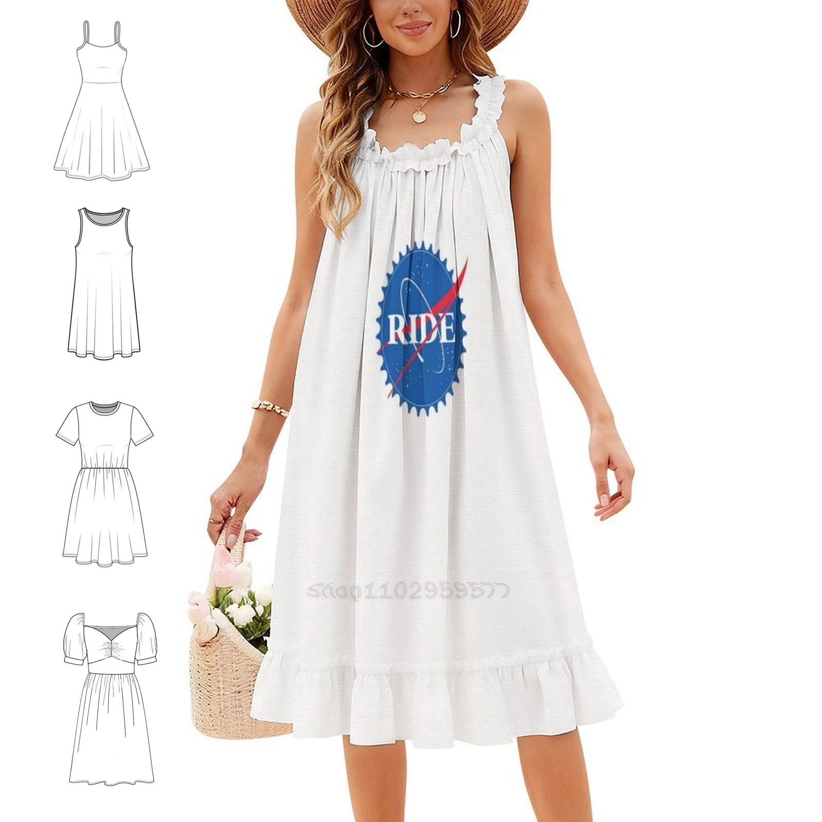 Ride Korean Style Casual Dress For Women Simple Daily Office Lady Dresses Bike Bikes Cycling Cyclist Velo Bicycle Woman Clothes