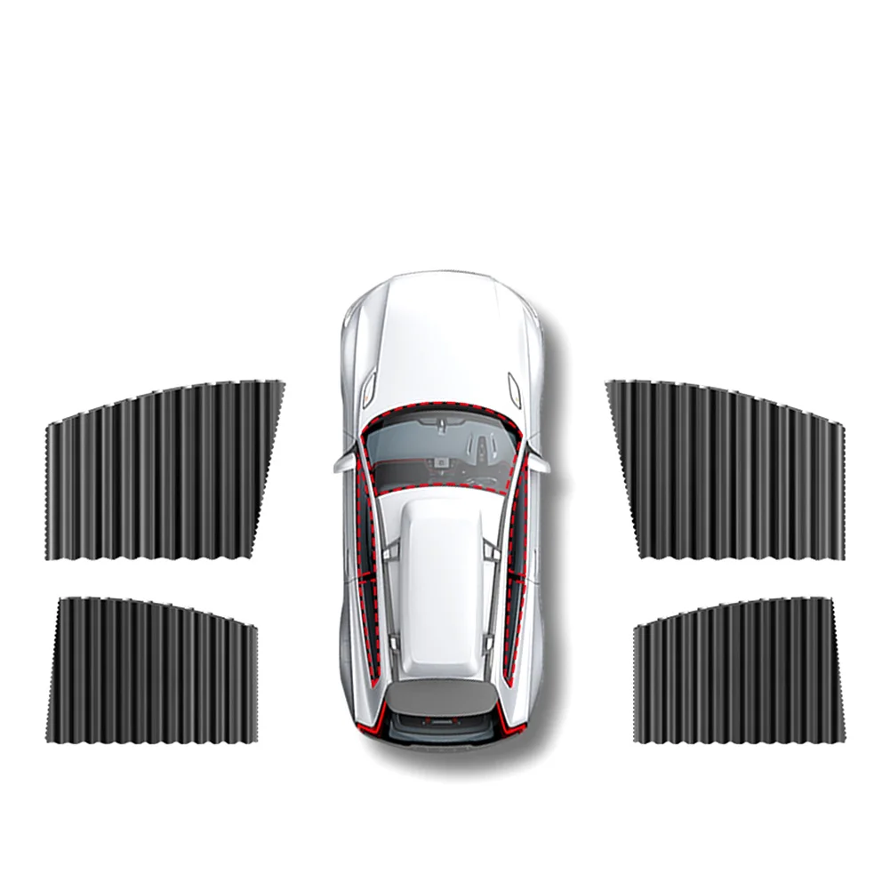 

Vehicle Magnetic Sunshade Curtain for Car Windows Provides Privacy and Blocks Sunlight While Allowing Safe Rearview Mirror Use