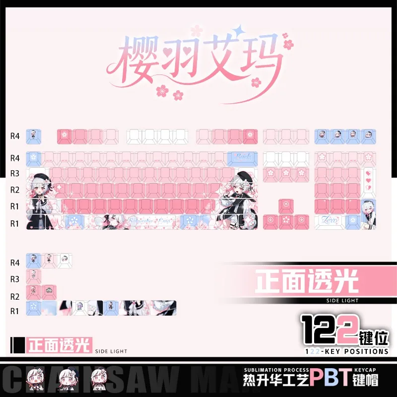 Magical Girl Theme Anime Keycaps Mechanical Keyboard Original PBT Custom Cute Keycaps PC Game Keyboard Collection Gift Keycaps