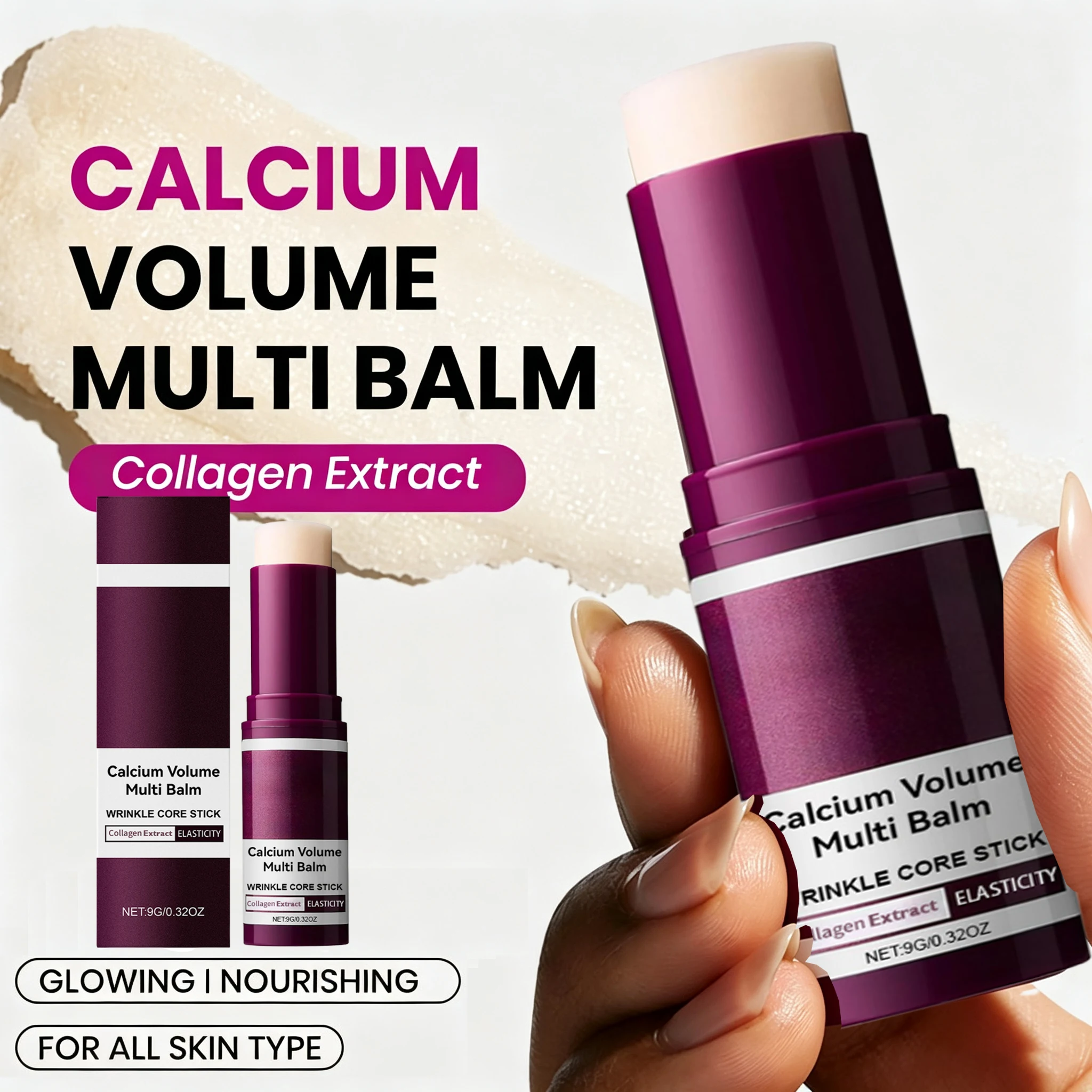 Collagen Multi Balm Stick Calcium Volume Korean Wrinkle Stick for Eye Neck Face Plumping Firming Multi Balm Korean Skin Care