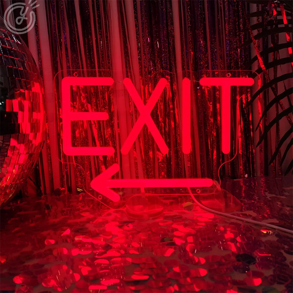 Exit Neon Sign LED Light for Wall Decor USB Powered Neon Light, Multipurpose Hanging Decor for Business Restaurant Hotel Office