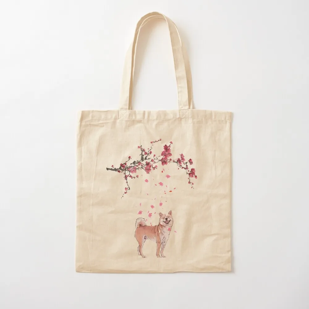 

Shiba Inu Cherry Blossom Art Tote Bag Big bag shopping trolley bag bags for women Women's handbag Canvas Tote