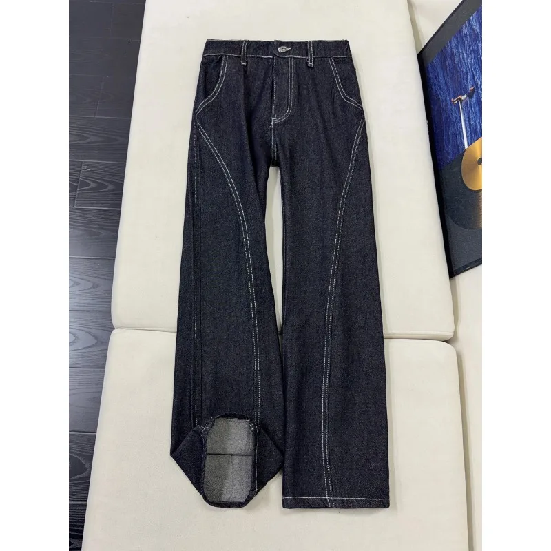 Men's Jeans Man Pants Vintage Style Flared Slim Fit  Denim American High Street Design Trendy