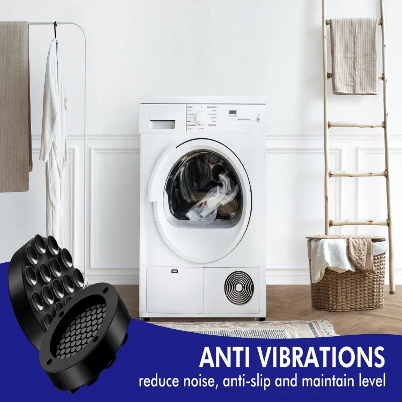 Almofadas antivibração para máquina de lavar, 4 unidades, 19 ventosas fortes, almofada silenciosa e antiderrapante, absorção de choque, pés, porta-copos de móveis