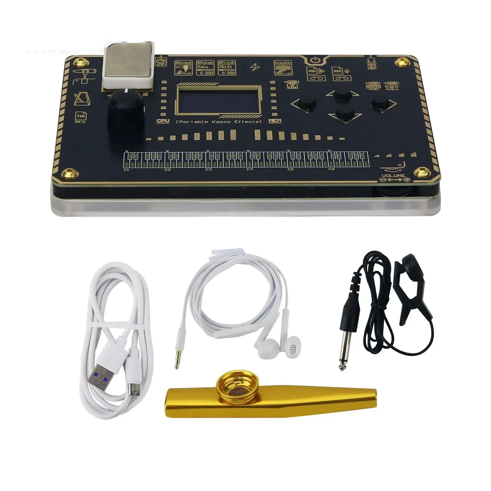 Portable 24-Bit 48kHz Stereo Kazoo Effector Comprehensive Dynamic Sound Quality Synthesizer Built-in 60+ Patches USB For MIDI