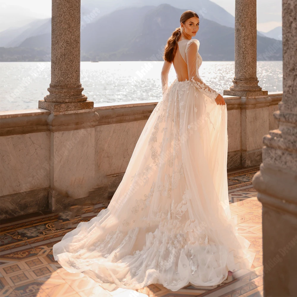 Vestidos De Novia románticos De una línea para mujer, elegantes Vestidos De Novia De princesa con Espalda descubierta, recién lanzados, para fiesta en la playa