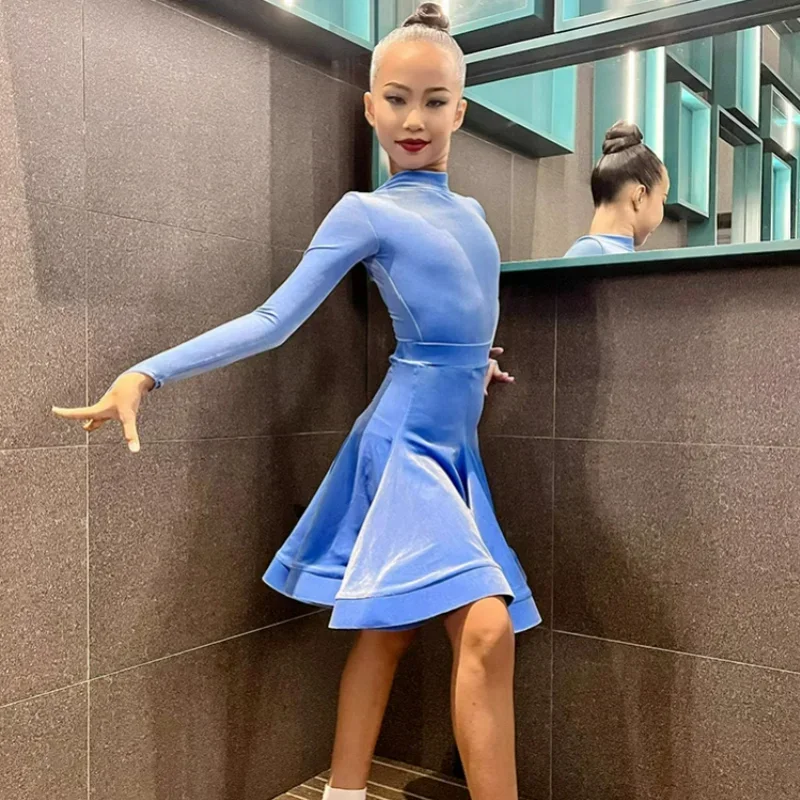 robe-de-concours-de-danse-latine-professionnelle-pour-enfants-filles-en-velours-bleu-manches-longues-vetements-de-danse-pour-spectacle-sur-scene-hc-hc