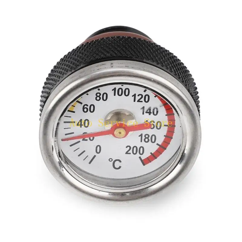 

462A Motorcycle Caps With Oil Temperature Gauge 0-200℃ Pointers Dial Meter M20 x 1.5 Black/Silver Gauge
