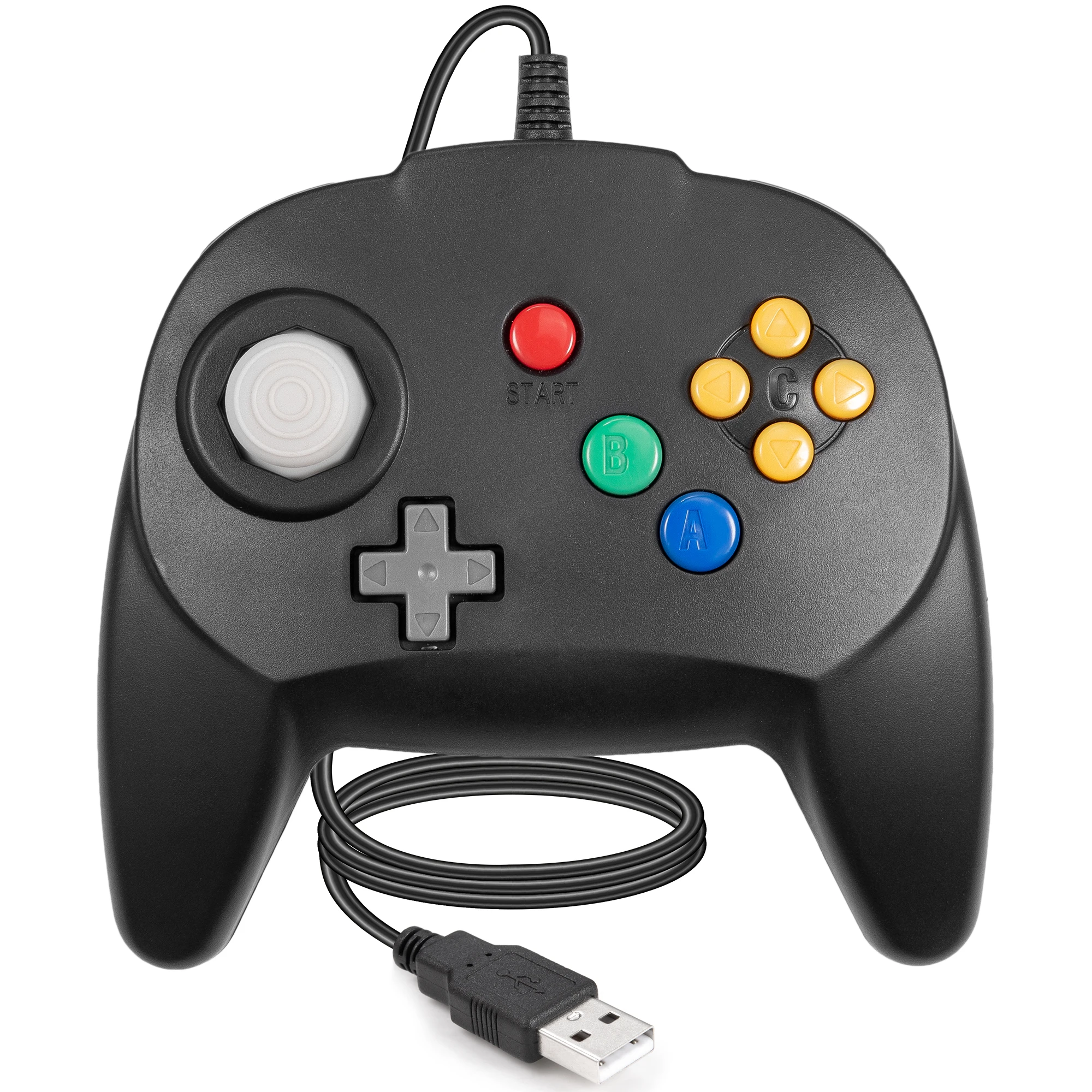 

[USB Version]Mini Controller for Classic N64 Games,Wired Gamepad Joystick for Windows PC Mac Raspberry Pi Linux Switch Console