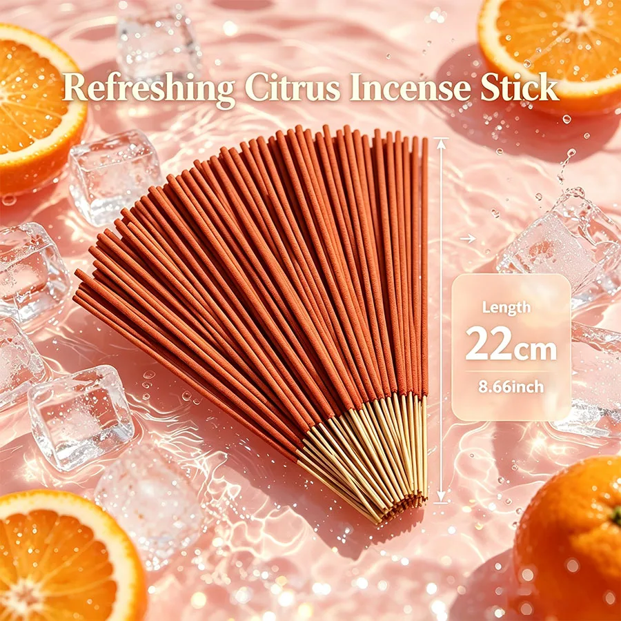 New Summer Product: Refreshing and Sweet Citrus-Scented Incense Sticks, Adding a Cool Touch to the Summer, Freshening the Air, with a Long-Lasting Fragrance, Suitable for Home Decoration, Outdoor Activities, Yoga and Meditation, and the Perfect Choice for Gift-Giving