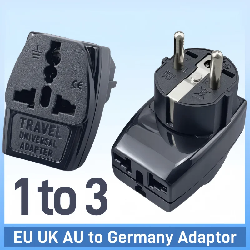 AU/UK/US/EU-EU 전원 어댑터 플러그 한국/프랑스/러시아/독일 유럽 범용 여행용 어댑터 플러그 3-in-1소켓 변환기
