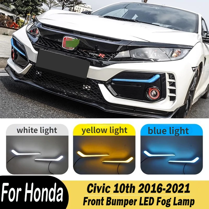 For Honda Civic 10th 2016-2021 Hatchback Type R Bodykit Fk7 Fk8 Fk4 Car Front Rear Bumper Light LED Lamp Car Accessories