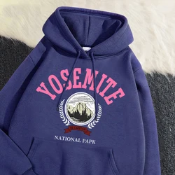 Casual Women Hoodies Fashion Design Yosemite National Papk Prints Sweatshirt Comfortable Pocket Soft Pullover Autumn Clothing