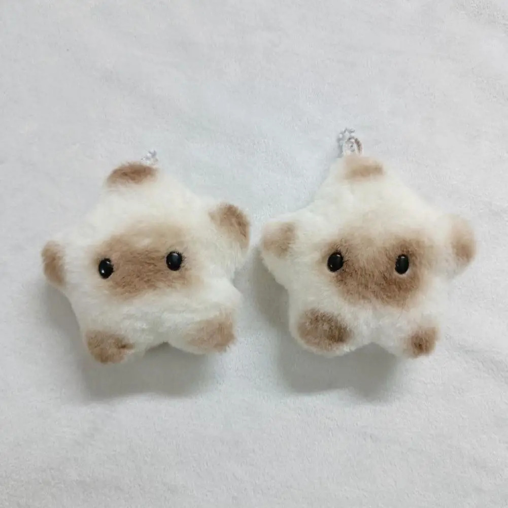 Pendentif étoile de dessin animé avec couineur, jouet en peluche, beurre doux, breloques idéales pour porte-clés, ornement en peluche, sac à dos pour couples