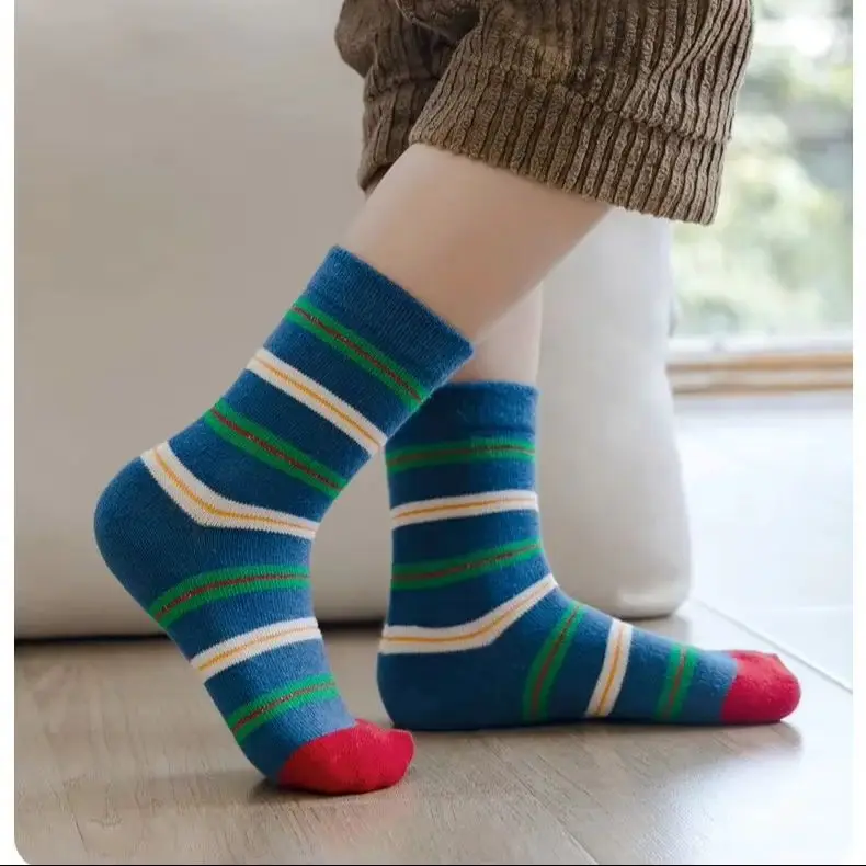 5 Pairs/pack Autumn Socks Children's Cotton Socks Cartoon Dinosaur Pattern Kids Boys Crew Socks