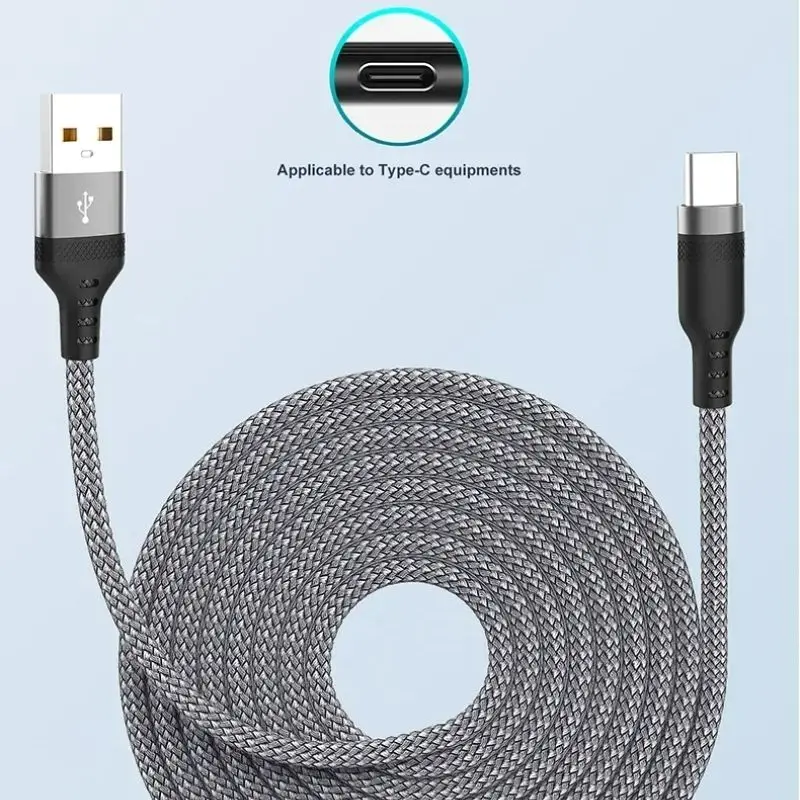 USB to Type C Fast Charge Cable 6A Fast Charging Cord 1m/2m/3m/5m Durable High Speed Charging Wire For iPhone 16 Xiaomi Samsung