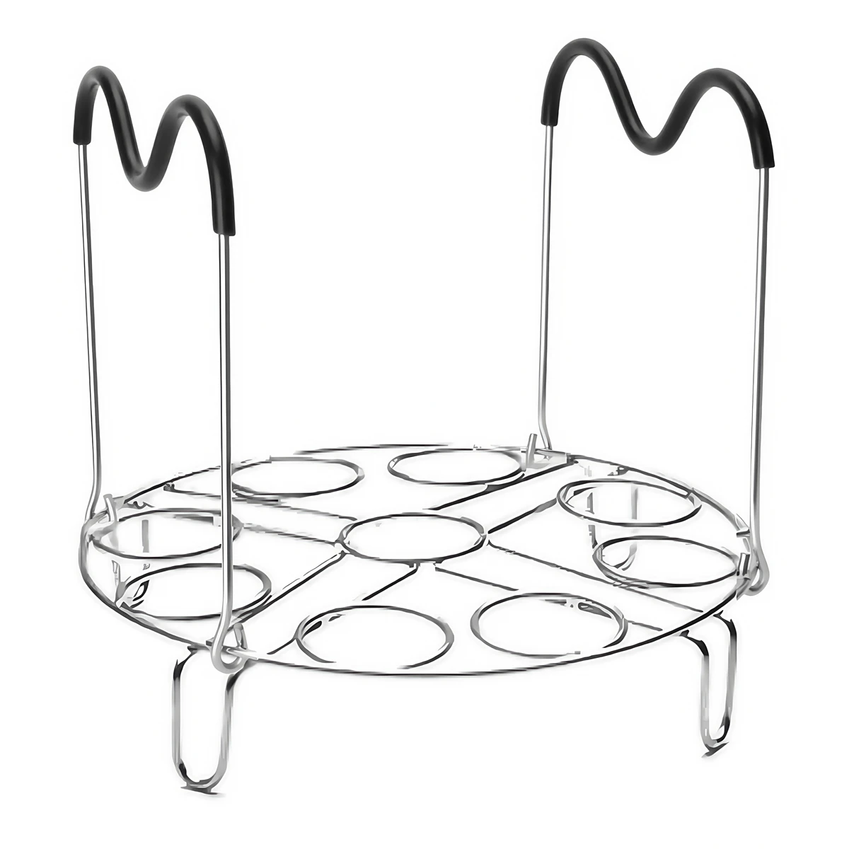 Kitchen Cooking 19.7x15.6cm Silicone Handle Rack Collapsible Cooking Rack Elevated Cooking Rack For 6QT Cookers