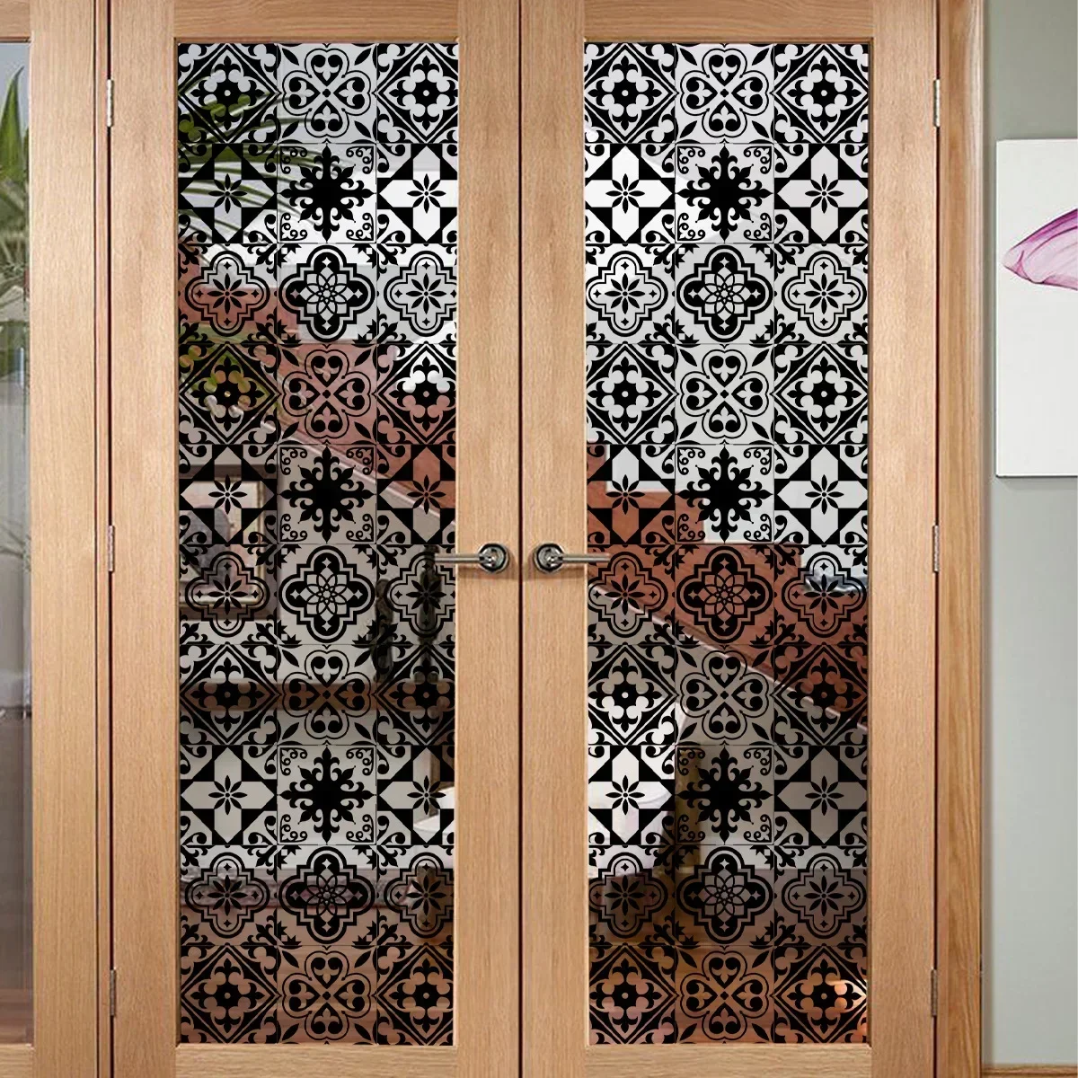 Black Tile Non-adhesive Electrostatic Glass Paste Bathroom Peephor-proof PET Film Glass Paste Window Tint Window Sticker